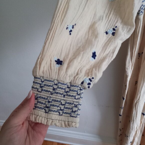 Free People Smocked Flowered Dahlia Jumper XS - Picture 9 of 11